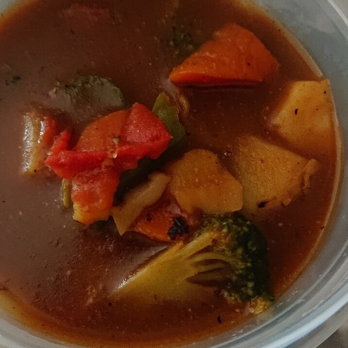 作り置きカレーをトマトでリメイク